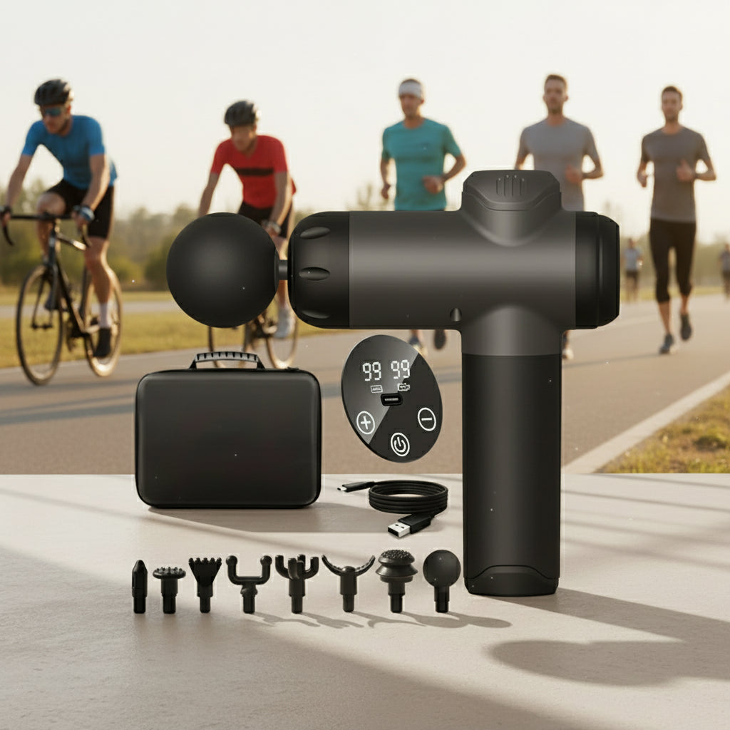 Pistolet de Massage Musculaire PAQIN – 8 Têtes